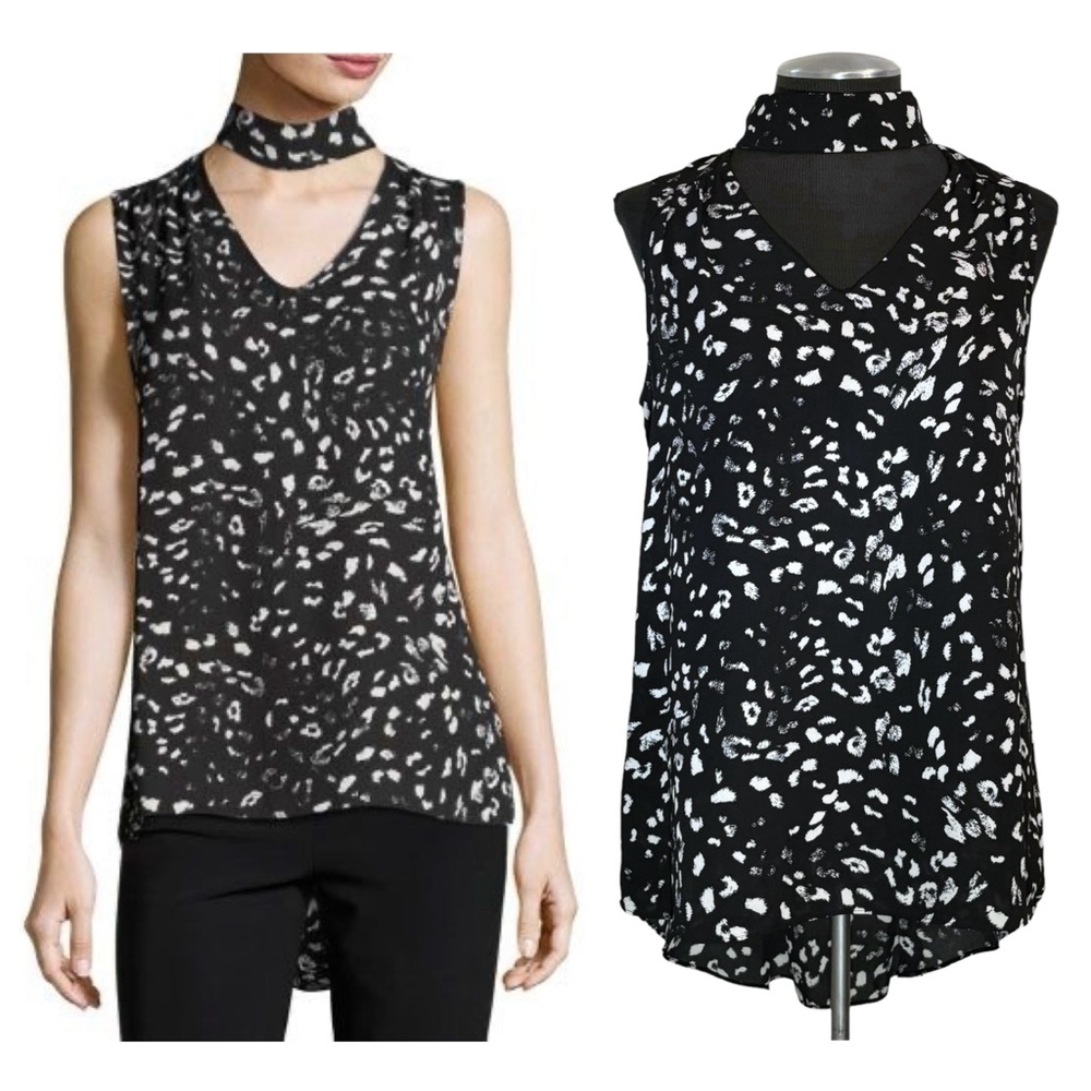Vince Camuto - Sleeveless High-Low Peplum Back Choker Top – Small